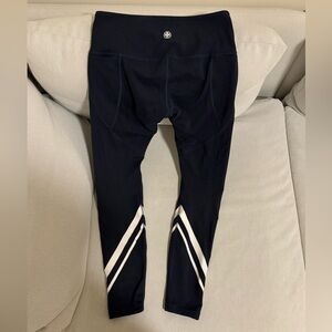 Tory Burch Navy Leggings with White Stripes Size M